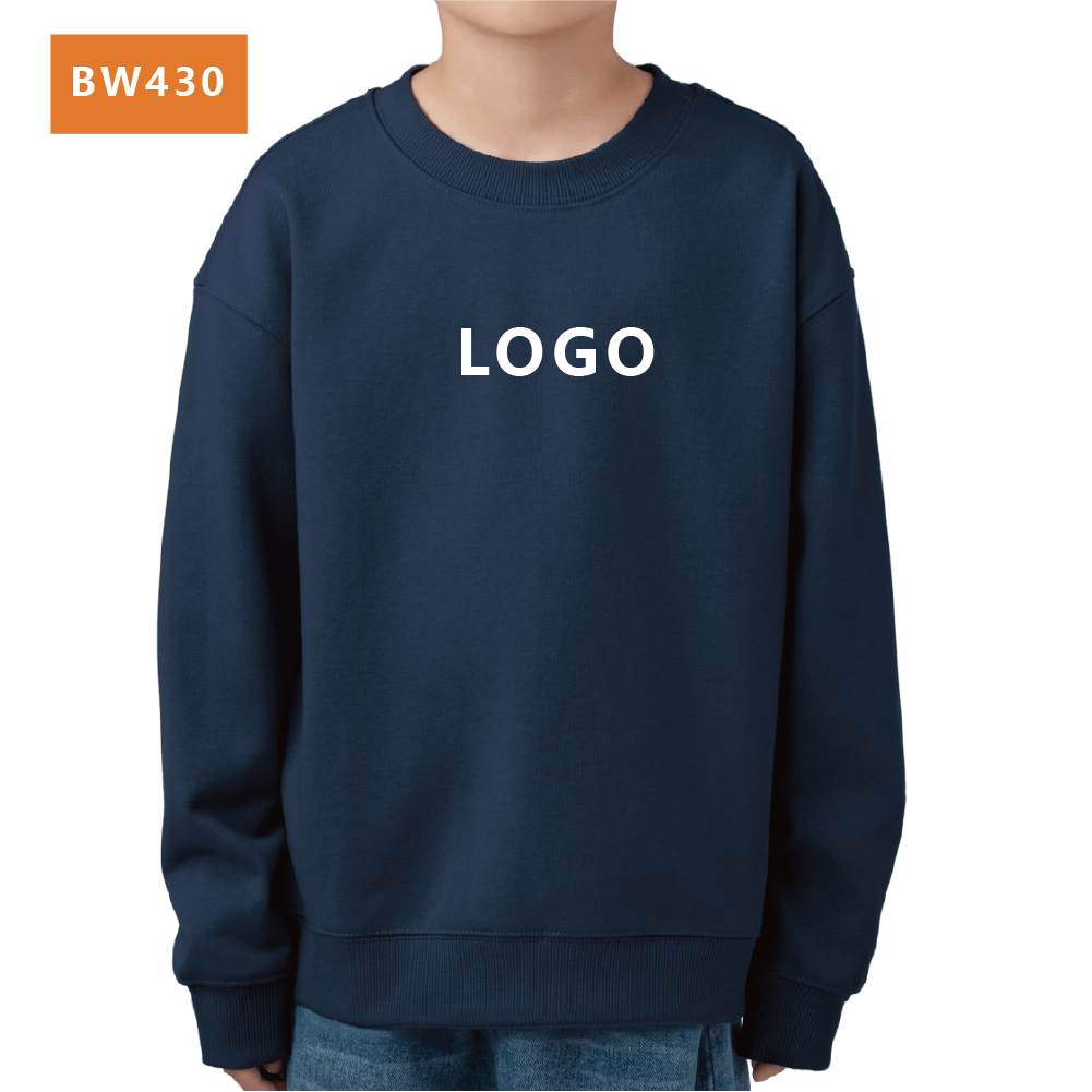 兒童 落肩版 圓領 大學T案例圖片